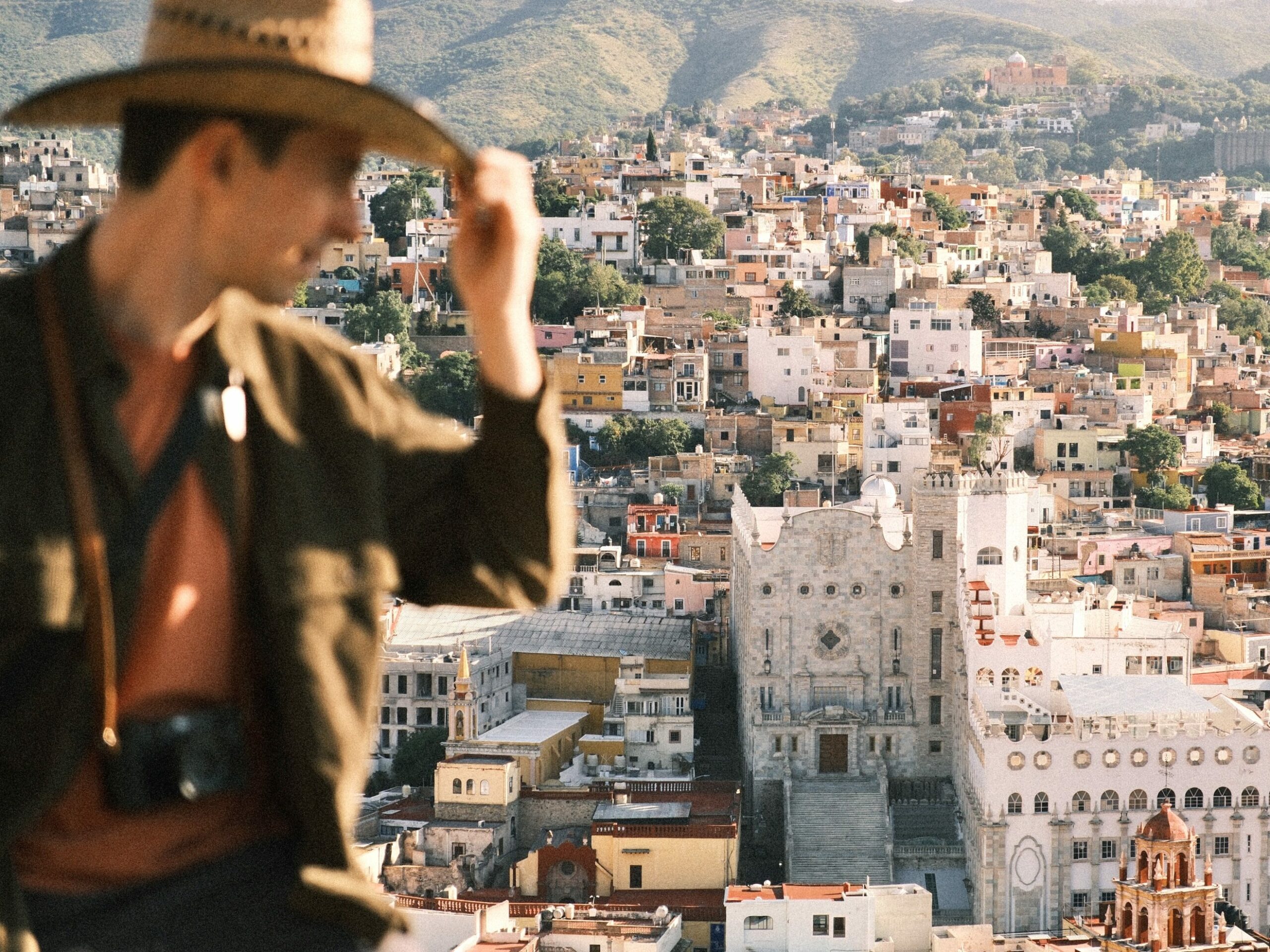 Jérôme overlooking a historic Mexican city